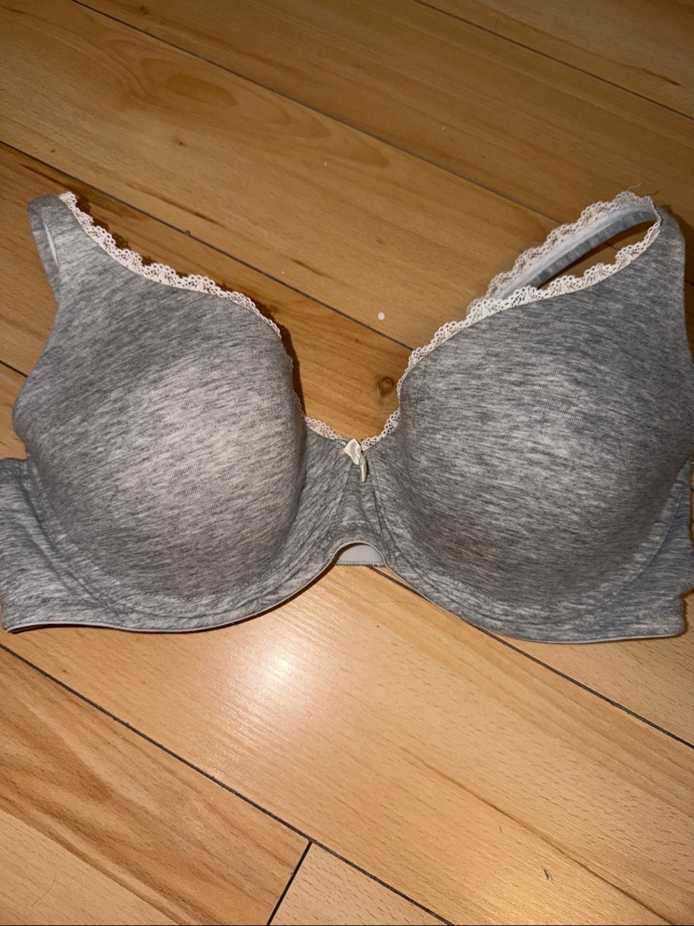 La Vie En Rose Grey Heather Lace-Trim T-Shirt Bra